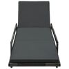 vidaXL Шезлонг з матрацом Сірий Поліротанг