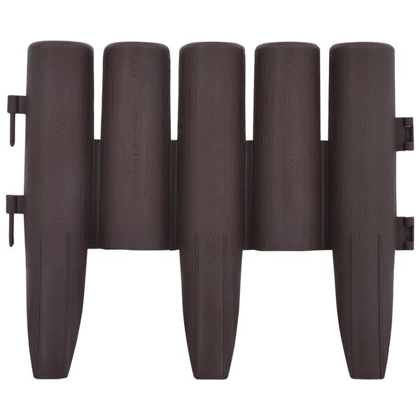 vidaXL Газонні Бордюри 36 шт Коричневий 10 м ПП