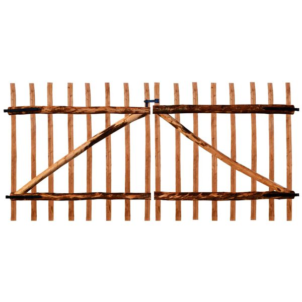 vidaXL Двостулкові ворота 300x150 см Просочене горіхове дерево