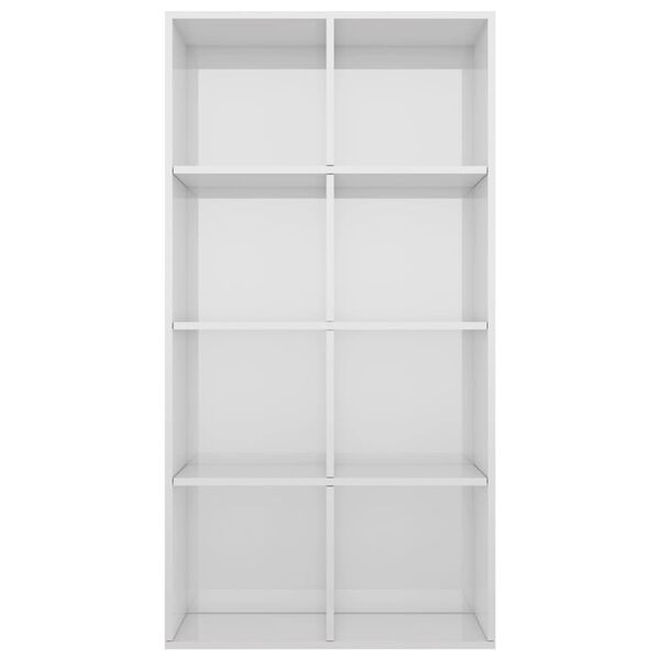 vidaXL Книжкова шафа/Сервант Глянцевий білий 66x30x130 см ДСП