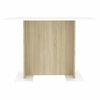800248 vidaXL Dining Table White and Sonoma Oak 110x60x75 cm Chipboard