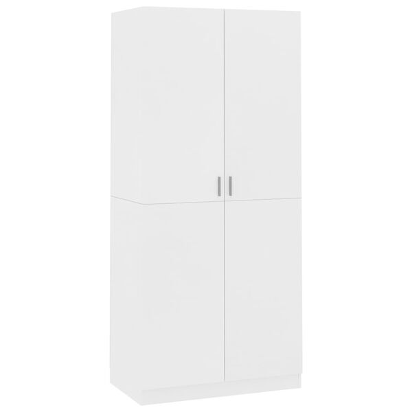 800630 vidaXL Wardrobe White 90x52x200 cm Chipboard