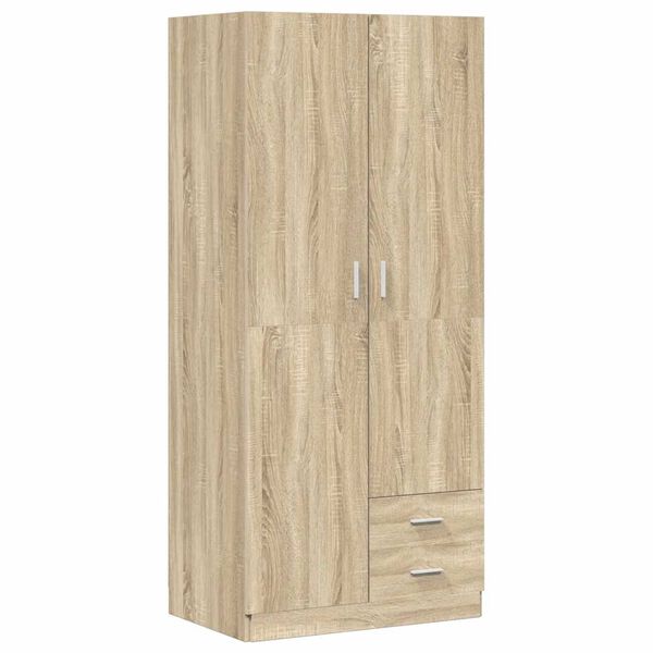 800642 vidaXL Wardrobe Sonoma Oak 80x52x180 cm Chipboard