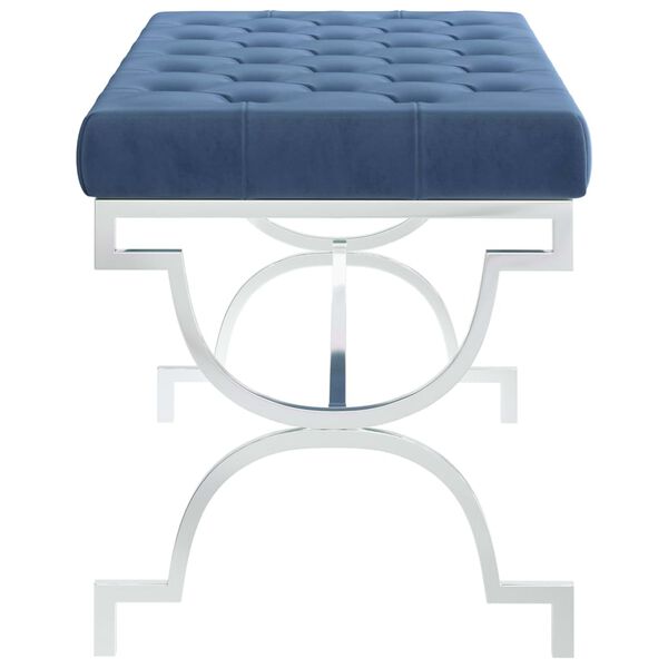 vidaXL Лавка Синій 99 см Оксамитова Тканина і Нержавіюча Сталь