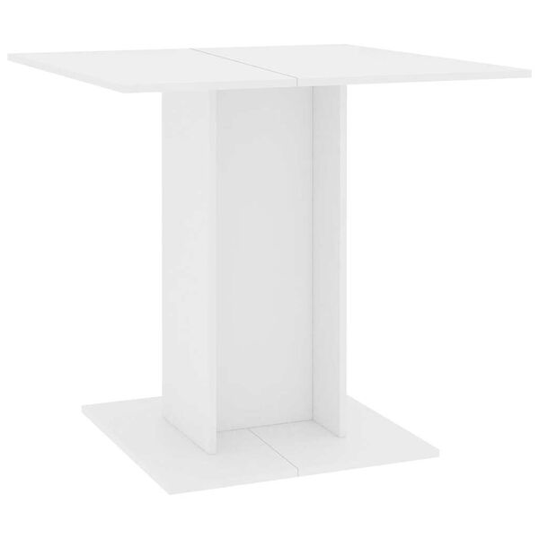 800252 vidaXL Dining Table White 80x80x75 cm Chipboard