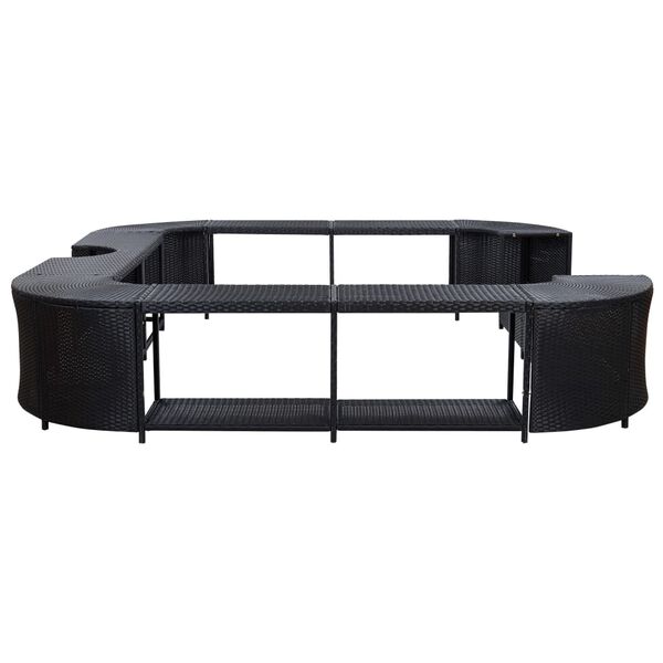 310063 vidaXL Square Spa Surround Black 268x268x55 cm Poly Rattan