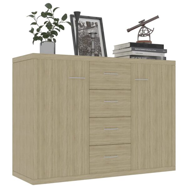 800687 vidaXL Sideboard Sonoma Oak 88x30x65 cm Chipboard