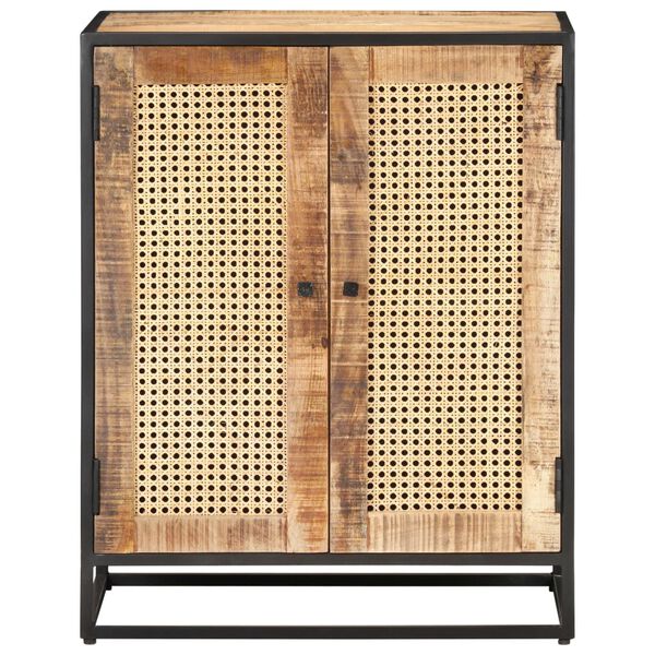 vidaXL Сервант 60x35x75 см Необроблена Деревина Манго і Очерет