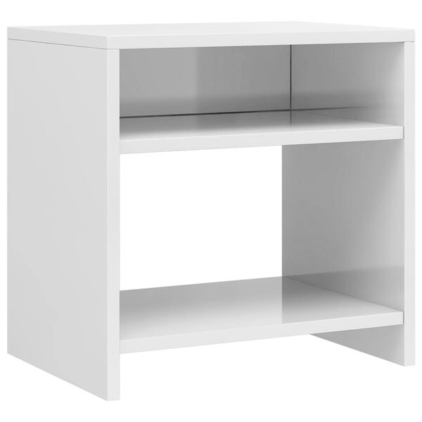 800021 vidaXL Bedside Cabinet High Gloss White 40x30x40 cm Chipboard