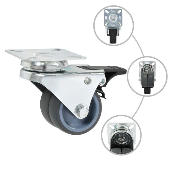 vidaXL Подвійні Поворотні Коліщатка 4 шт 50 мм