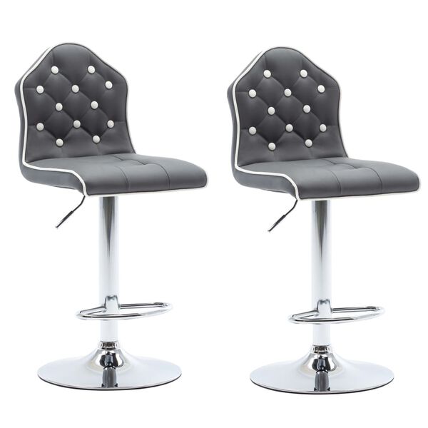 vidaXL Барні Стільці 2 шт Сірий Штучна Шкіра