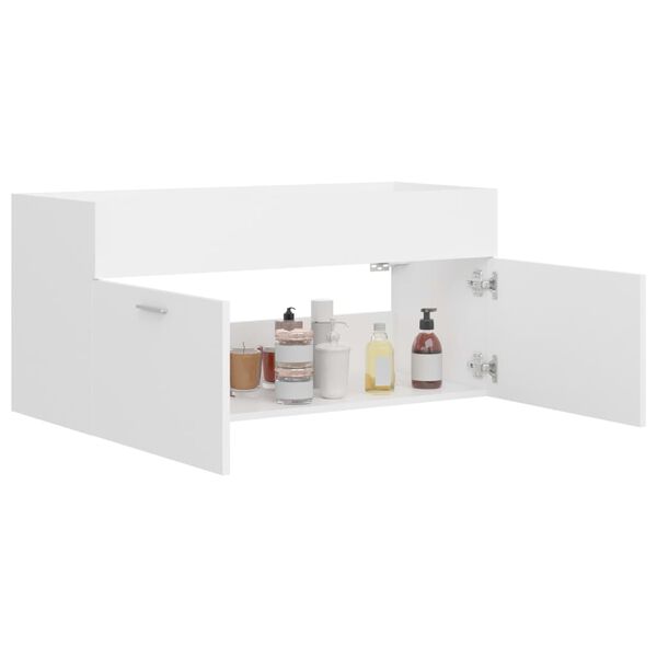 804674 vidaXL Sink Cabinet White 100x38,5x46 cm Chipboard