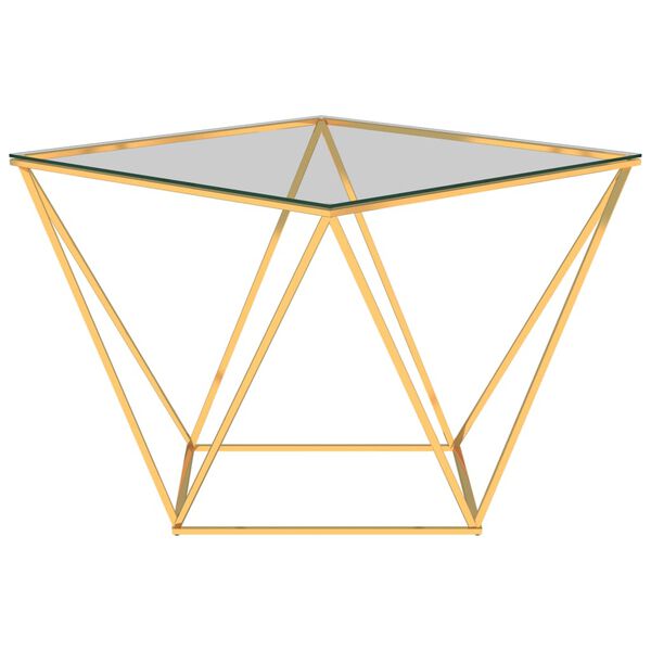 vidaXL Журнальний столик Золотистий 80x80x45 см Нержавіюча сталь