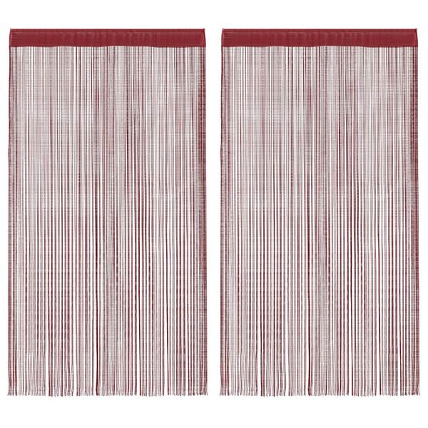 vidaXL Штора Нитка 2 шт Бордовий 140x250 см