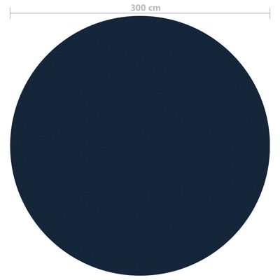 vidaXL Сонячна Плівка для Басейну Плаваюча Чорний і Синій 300 см ПЕ