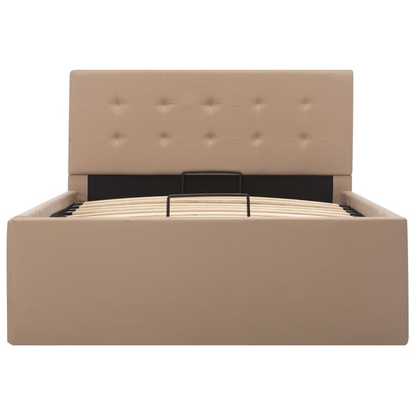 vidaXL Гідравлічний каркас ліжка Капучино 100x200 см Штучна шкіра