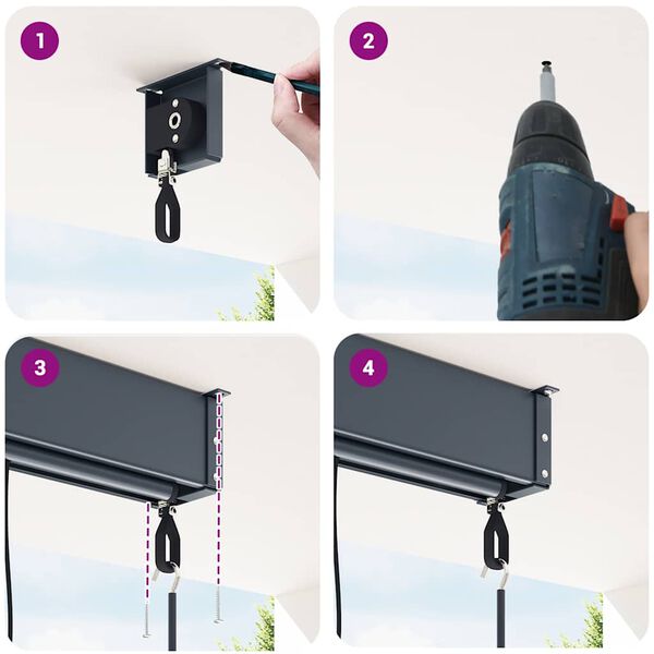 vidaXL Зовнішня Рулонна Штора Синій і Білий 160x250 см