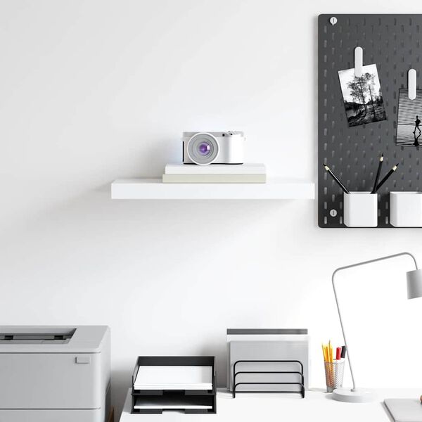 vidaXL Настінна Полиця з Прихованим Кріпленням Білий 50x23x3,8 см МДФ