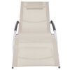 vidaXL Шезлонг з подушкою Кремовий Алюміній/Текстилен