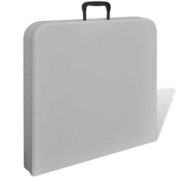 vidaXL Розкладний Садовий Cтіл Білий 122 см ПВЩ