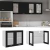 802530 vidaXL Hanging Glass Cabinet Black 80x31x60 cm Chipboard