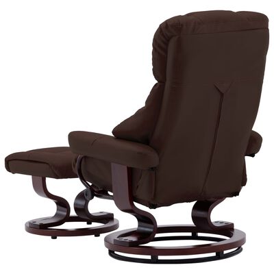 vidaXL Відкидне крісло з табуретом Штучна шкіра/Гнуте дерево