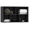 800163 vidaXL Book Cabinet/Sideboard Black 50x25x80 cm Chipboard