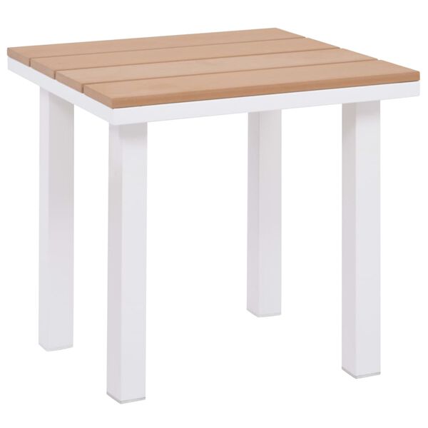 vidaXL Шезлонг зі столиком Коричневий Алюміній/ДПК