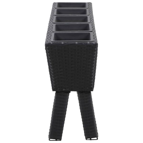 vidaXL Піднесена Клумба з Ніжками 5 Горщиків 118x25x50 см Поліротанг