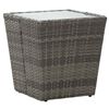 vidaXL Чайний Столик Сірий 41,5x41,5x43 см Поліротанг/Загартоване Скло