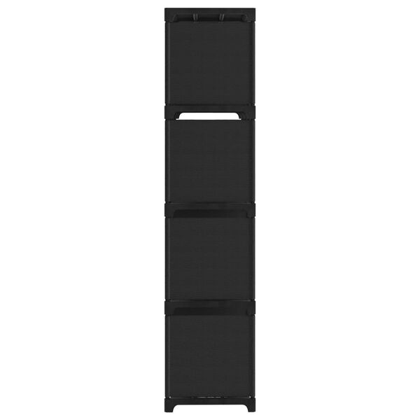 vidaXL Етажерка-вітрина на 12 кубів Чорний 103x30x141 см Тканина
