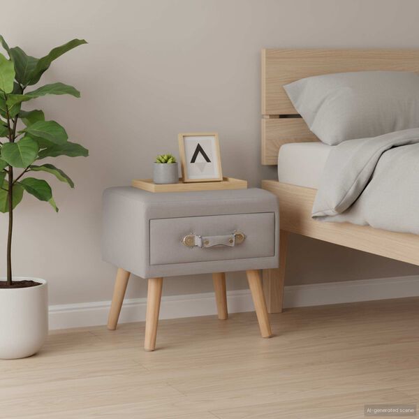 vidaXL Приліжкова тумбочка Сірий 40x30x40 см Тканина