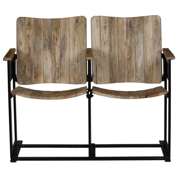 vidaXL Двомісна лавка Масив дерева манго і сталь