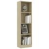 800840 vidaXL 4-Tier Book Cabinet Sonoma Oak 40x24x142 cm Chipboard