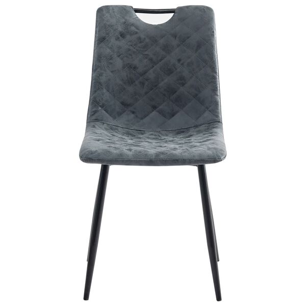 vidaXL Обідні стільці 2 шт Чорний Штучна шкіра