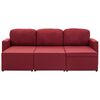 vidaXL 3-місний модульний диван-ліжко Бордовий Тканина