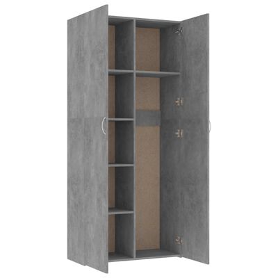 800004 vidaXL Storage Cabinet Concrete Grey 80x35,5x180 cm Chipboard