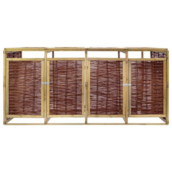 vidaXL Навіс для 4 Сміттєвих Контейнерів Сосна і Лоза