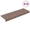 vidaXL Килимки для Сходів 15 шт Коричневий 65х25см Голкопробивна Тканина