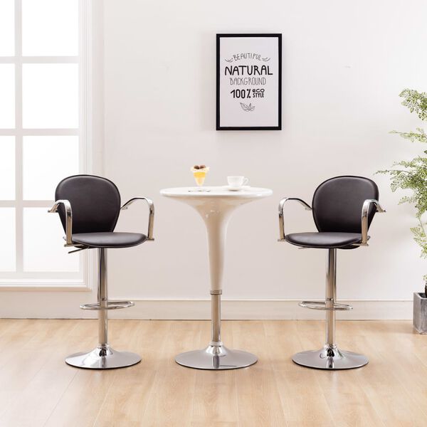 vidaXL Барні стільці з підлокітниками 2 шт Коричневий Штучна шкіра