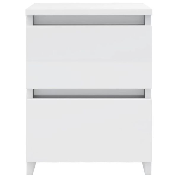 800525 vidaXL Bedside Cabinet High Gloss White 30x30x40 cm Chipboard