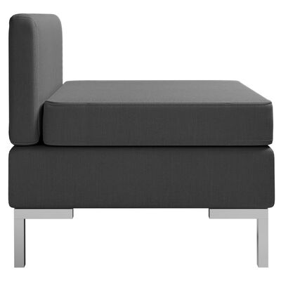 vidaXL Секційний середній диван з подушкою Темно-сірий Тканина