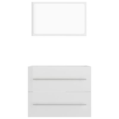 vidaXL Комплект Меблів для Ванної Кімнати 2 Од. Глянцевий Білий ДСП