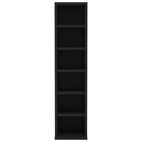 vidaXL Шафа для CD-дисків Чорний 21x20x88 см Деревні пластики