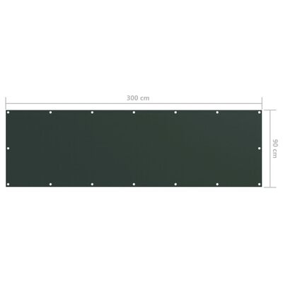 vidaXL Балконна Ширма Темно-Зелений 90х300 см Тканина Оксфорд