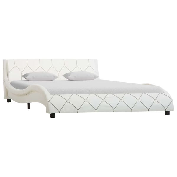 vidaXL Каркас ліжка Білий 140x200 см Штучна шкіра