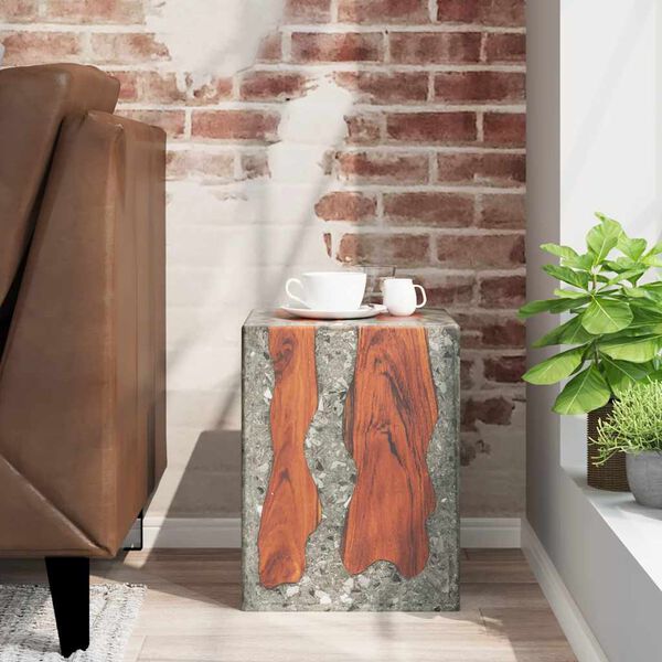 vidaXL Табурет Масив тикового дерева/Смола