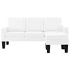 vidaXL Диван 3-місний з підставкою для ніг Білий Штучна шкіра