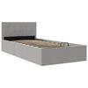 285577 vidaXL Hydraulic Storage Bed Frame Light Grey Fabric 100x200 cm