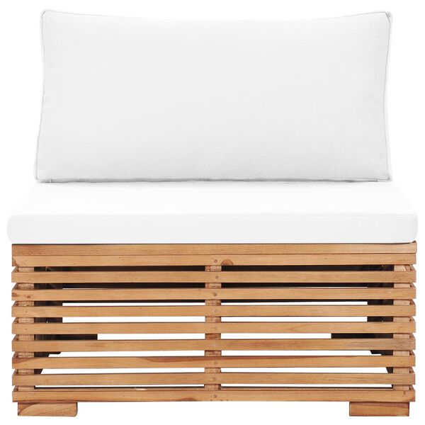 vidaXL Садовий середній диван з подушками Кремовий Масив тика